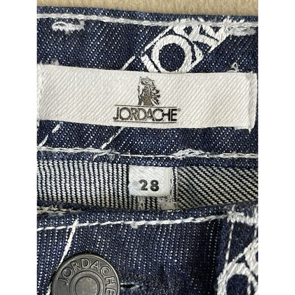 Jordache Jeans Womens 28 Blue Vintage Crop Diagonal Logo Casual‎ Denim Adult - Picture 7 of 13